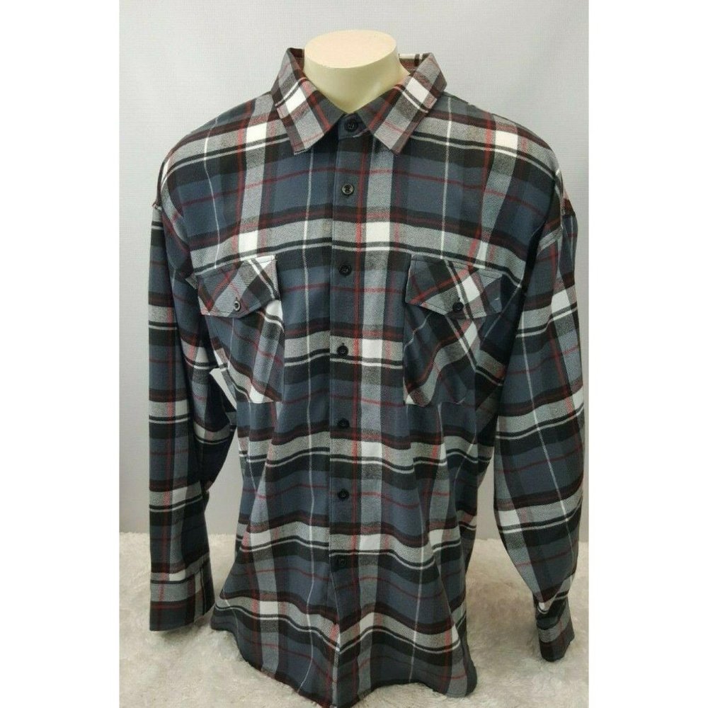 Yago Shirts Men Size 5XL Plaid Long Sleeve Flannel